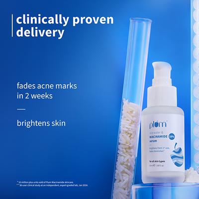 Plum Rice Water & 10% Niacinamide Face Serum - Brightens from 1st Use, Dermat-Tested 50 ml - Face Serum