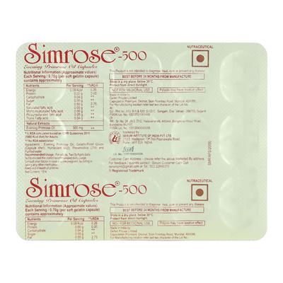 Simrose 500mg Capsule 15'S - Supplements-Vam
