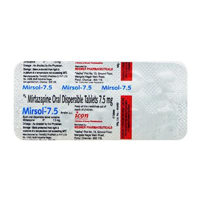 Mirsol 7.5mg Tablet 10'S - Depression-Ant