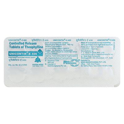 Unicontin E 400mg Tablet 10'S - Asthma/COPD-Ast