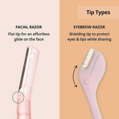 Carmesi Natural Facial Hair Removal Combo, 1 Facial Razor & 1 Eyebrow Razor 2's - Face & Eyebrow Razors
