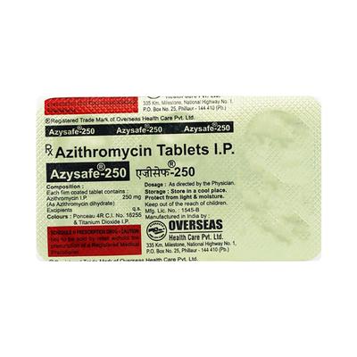 Azysafe 250mg Tablet 6'S - Bacterial Infections-Mac