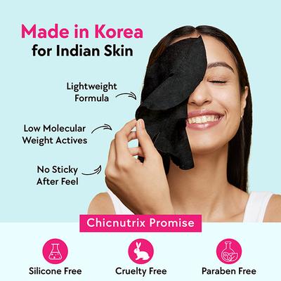 Chicnutrix Korean Black Charcoal Face Sheet Mask 1's - Masks & Peels