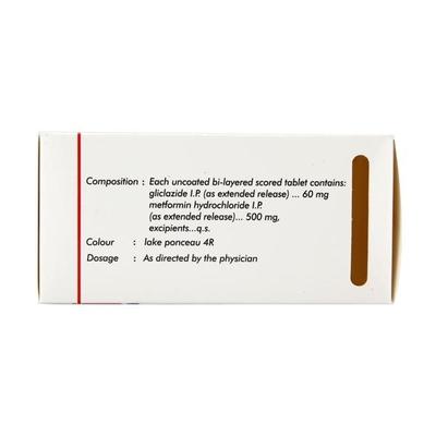 Diamicron XR MEX 60/500 Tablet 14'S - Diabetes-Ant