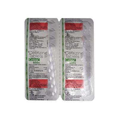 Cetiriz 10mg Tablet 10'S - Allergies-Ant
