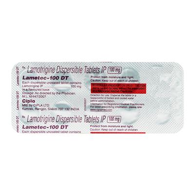 Lametec DT 100mg Tablet 10'S - Epilepsy/Convulsion-Ant