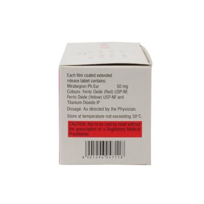 Mirago 50mg Tablet 10'S - Urinary Retention-Dru