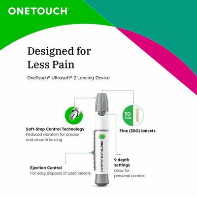 Onetouch Ultra Soft 2 Lancets 25's - Blood Glucose Monitors/Test Strips
