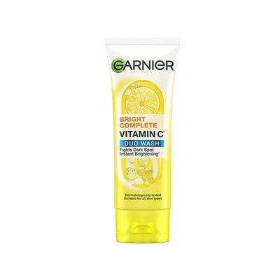 Garnier Bright Complete Brightening Duo Action Face Wash - Lemon Extract + White Clay 100 gm - Face Wash & Cleansers