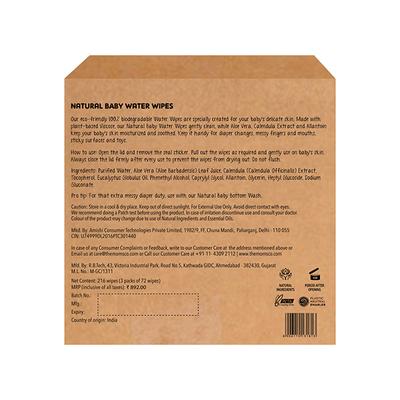 The Moms Co. Baby Water Wipes (Pack of 2) 1's - Rash Creams