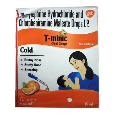T Minic Orange Flavour Oral Drops 15ml - Cough And Cold-Cou