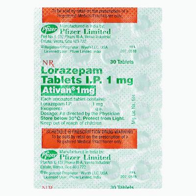 Ativan 1mg Tablet 30'S - Anxiety-Anx