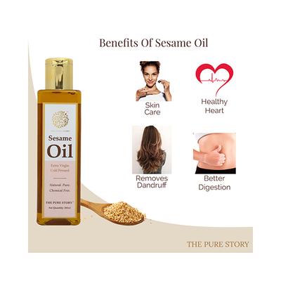 The Pure Story Sesame Oil Pure Natural, Extra Virgin Cold Pressed 100ml - Hair Oils
