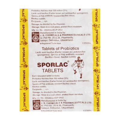 Sporlac Tablet 20'S - Diarrhoea-Ant