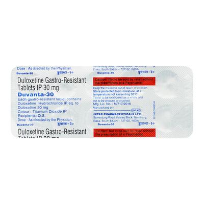 Duvanta 30mg Tablet 10'S - Depression-Ant
