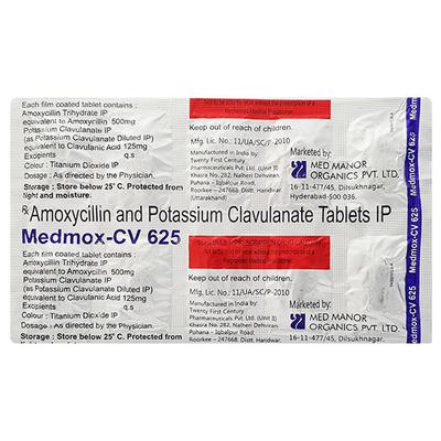 Medmox CV 625mg Tablet 10'S - Bacterial Infections-Pen