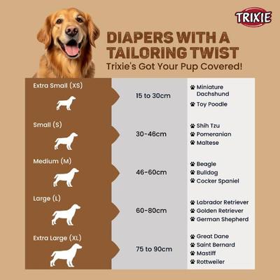 Trixie Diapers For Female Dogs L (38 to 56 cm) 12's - Pet accessories