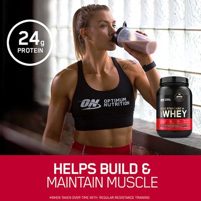 Optimum Nutrition (ON) 100% Whey Gold Standard Powder - Double Rich Chocolate 1 lb - Whey Proteins