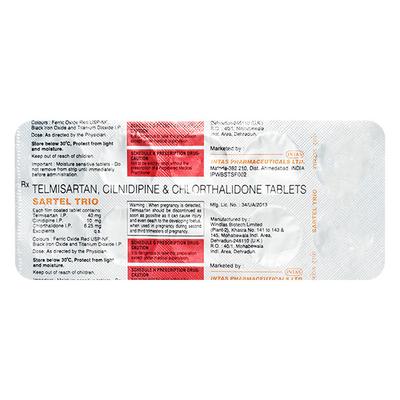 Sartel Trio 6.25mg Tablet 10'S - Hypertension-Ang