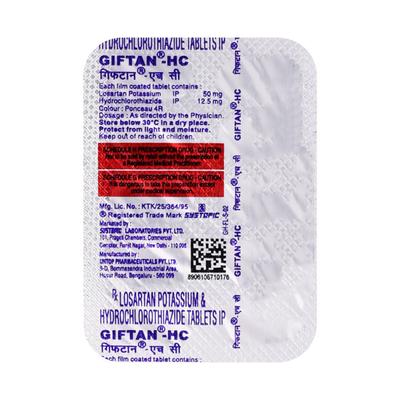 Giftan HC Tablet 10'S - Hypertension-Ang