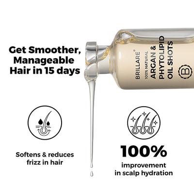 Brillare Argan & Phytolipid Oil Shots For Dry, Frizzy Hair 48 Ml - Hair Oils