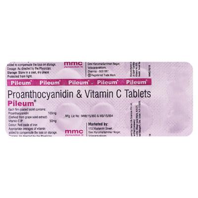 Pileum Tablet 10'S - Varicose Veins-Phl