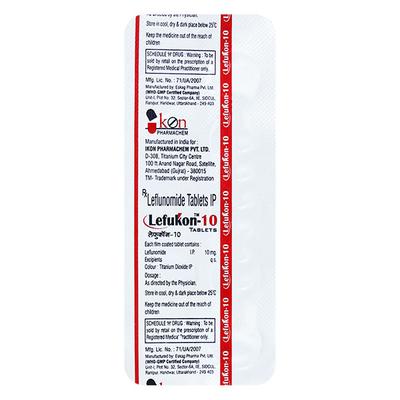 LEFUKON 10 Tablet 10's - Rheumatoid Arthritis-Dis