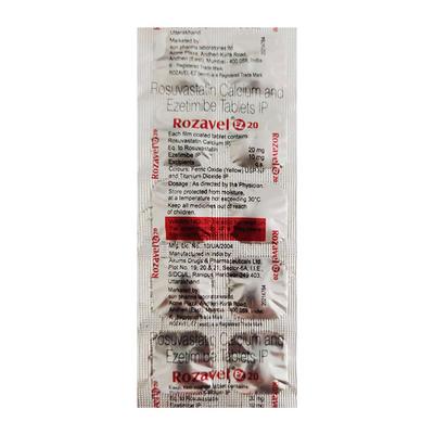 ROZAVEL EZ 20 Tablet 10's - High Cholesterol-Dys
