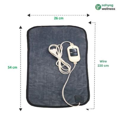 Sahyog Wellness Velvet Orthopaedic Electric Heating Pad - Grey (XXL) - Heating Belt