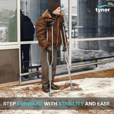 Tynor Auxiliary Crutch (M) (L 21) - Silver - Others Ortho Supports