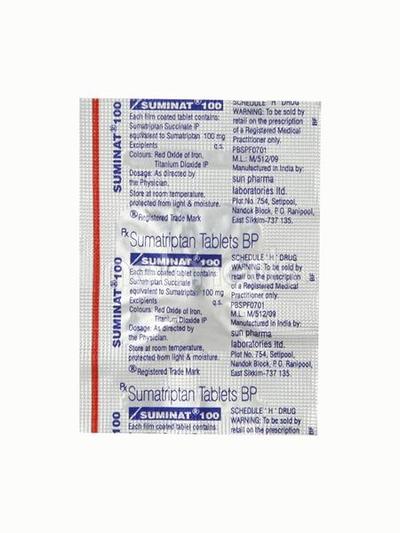 Suminat 100mg Tablet 1's - Migraine