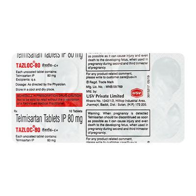 Tazloc 80mg Tablet 10'S - Hypertension-Ang