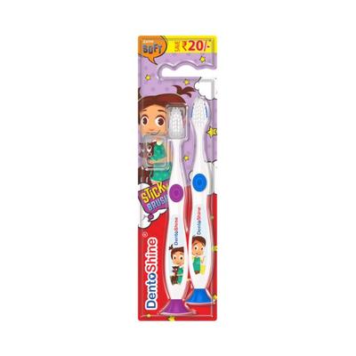 Dentoshine Sticky Toothbrush for Kids Blue, Purple 100G 2's - Toothbrushes