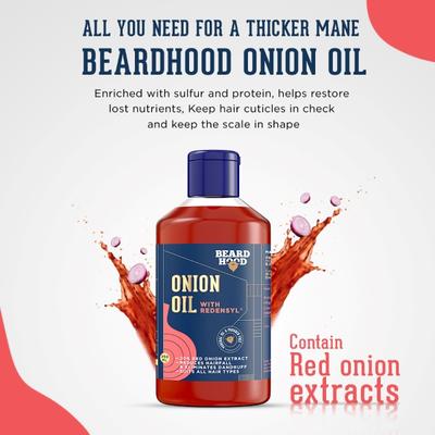 Beardhood Onion Oil - with Redensyl 250 ml - Hair Oils