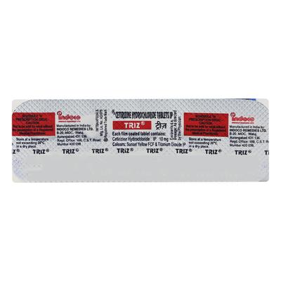 Triz Tablet 10'S - Allergies-Ant