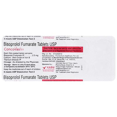 CONCOVAS 2.5 Tablet 10's - Hypertension-Bet