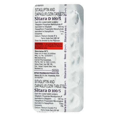 SITARA D 100/5 Tablet 10's - Diabetes-Ant