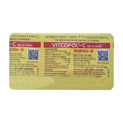 Vitcofol C Injection 1's - Supplements-Vam