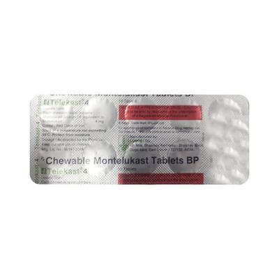 TELEKAST 4 Chewable Tablet 10's - Allergies-Ant
