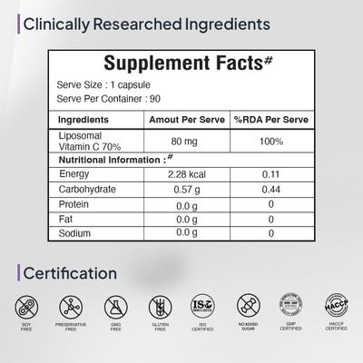 Miduty Liposomal Vitamin C Capsules 90's - Vitamin C