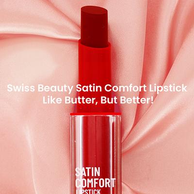 Swiss Beauty Satin Comfort Lipstick-Cherry Blossom 3 gm - Lipsticks