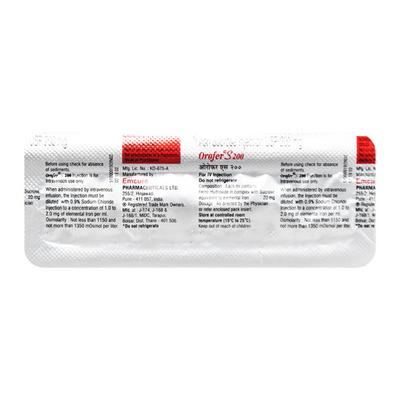 Orofer S 200mg Injection 10ml - Iron Supplement/Anaemia-Vma