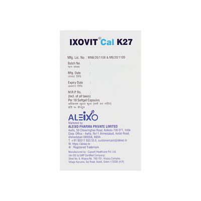 IXOVIT CAL K27 Softgel Capsule 10's - Supplements-Cal