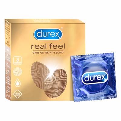 Durex Condoms - Real Feel 3's - Plain/Flavoured Condoms