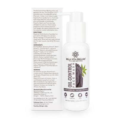 Bella Vita OrganOil-Control Face Wash, Deep Cleansing And Skin Brightening 100 ml - Face Wash & Cleansers