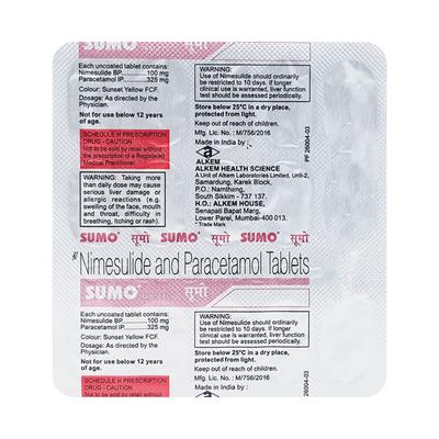 Sumo Tablet 15'S - Pain relief-Mus