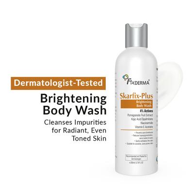 Fixderma Skarfix Plus Brightening Body Wash with 4% Actives with Kojic Acid & Niacinamide (200 ml) - Shower Gels & Body Wash