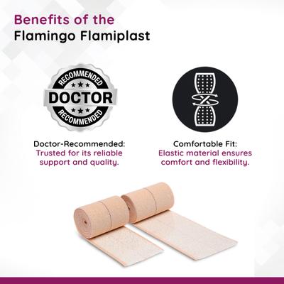Flamingo Flamiplast Elastic Adhesive Bandage (OC - 2065) (10 cm x 4/6 m) 1's - Bandages & Dressings