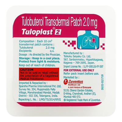 Tuloplast 2mg Transdermal Patch 1'S - Asthma/COPD-Ast
