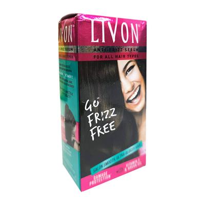 Livon Anti-Frizz Serum For All Hair Types For Smooth, Frizz-Free & Glossy Hair 20 ml - Hair Serums